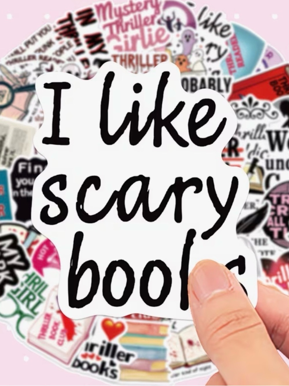 50 Thriller Books Lover Stickers Scary Books True Crime Fanatic Book Club